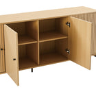 Manhattan Comfort - Magnolia 70,9 po Buffet Moderne - Chêne Naturel-Présente un design de porte à lattes