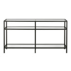 Hudson&Canal - Console Sivil 55" L - Bronze noirci-Comprend un plateau et des étagères en verre trempé