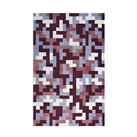 Modway - Andela Mosaïque de blocs imbriqués Tapis de 5 pi l x 8 pi L - Rouge multicolore et bleu clair-Tapis en mosaïque en blocs imbriqués
