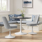 Modway - Lippa Salle à manger pivotante Rembourré Fauteuil d’appoint - Blanc gris clair-Coussin de siège amovible