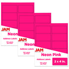 JAM Paper – Étiquettes d'adresses postales, 2 po x 4 po, rose fluo, 3 paquets de 120-Dimensions : 2 po x 4 po