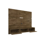 Manhattan Comfort - Centre de divertissement flottant Vernon 62,99 po style mid-century moderne - Brun rustique-Conception de panneau latéral à lattes avec 2 espaces de rangement dissimulés et 1 étagère ouverte pour médias et objets de décoration