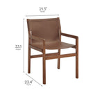 Modway - Sonora Cuir Chaise à manger - Brun de muscade-Siège et dossier en cuir