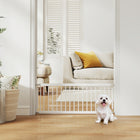PawHut - Barrière pour Chien 26"-37" L - 14" H et 2 Extensions - Blanc-Fabriqué en acier robuste pour une durabilité et une utilisation longue durée