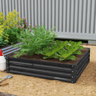Outsunny - Jardin surélevé 4 pi x 4 pi x 1 pi pour légumes - gris-Convient pour planter des légumes, des herbes et des fleurs dans votre jardin 
