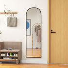 HOMCOM - Miroir pleine longueur - 19,7 po l x 63,6 po H - noir-Aucun assemblage requis, pratique et prêt à l'emploi immédiatement 