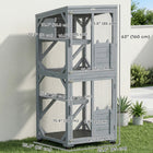 PawHut - Enclos pour chat d’extérieur sur roues d’exercice, intérieur et extérieur-Toit en asphalte imperméable et entretoises inclinées gardant l'abri sec et stable à l'extérieur 
