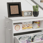 PawHut - Station d’alimentation pour animaux, armoire de rangement, conteneur - blanc-Peut être utilisé comme table d’appoint ou table de chevet 