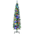 HOMCOM - Arbre de Noël artificiel de 6 pi avec lumières LED colourées-6 pieds de haut, luxuriant avec des pommes de pin qui donnent un aspect sain et naturel 