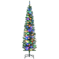 HOMCOM - Arbre de Noël artificiel de 6 pi avec lumières LED colourées-6 pieds de haut, luxuriant avec des pommes de pin qui donnent un aspect sain et naturel 