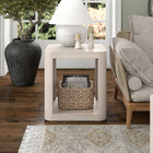 Hudson&Canal - Table d'appoint carrée Kellan (50 cm de largeur) - Blanc aulne-Caractéristiques assemblage facile