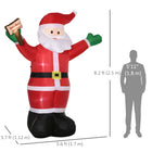 Outsunny - Père Noël gonflable de 2 - 4 m tenant un panneau lumineux de bénédictions - rouge-Comprend six piquets, trois cordons de serrage et deux sacs de sable pour le maintenir ancré les nuits venteuses 