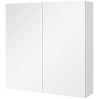 Kleankin - Armoire à pharmacie murale avec étagère et miroir - blanc brillant-À utiliser comme armoire de toilette, de beauté ou à pharmacie dans votre salle de bain 