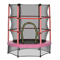 Outsunny - Trampoline pour enfants avec filet de protection - 55" de diamètre - Rose-Offrez à votre enfant des heures de plaisir avec ce trampoline 