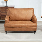 HOMCOM chaise d’appoint 45 po avec large assise pour salon - brun-Dimensions totales : 45,3 po l x 32,3 po P x 32,3 po H (115 x 82 x 82 cm)  
