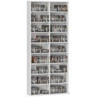 HOMCOM - Meuble double pour médias, étagère DVD à 9 niveaux avec 18 compartiments - blanc-Construction étroite 