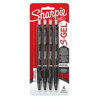 Sharpie – S-Gel Stylo à encre gel – 0,7 mm – noir – paquet de 4-Gel