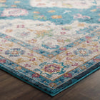 Modway - Success Médaillon vintage floral vieilli Anisah Tapis de comédie 8 pi l x 10 pi L - Bleu Ivoire Jaune Orange-Protégez les planchers contre le passage des piétons / du mobilier