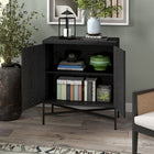 Hudson&Canal - Meuble d'appoint Brighton 28 po de largeur - Grain noir-Dimensions du produit : 15" L x 28" l x 32" H