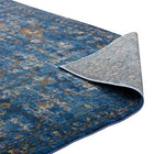 Modway - Minu Treillis floral vieilli Tapis 4 pi l x 6 pi L - Bleu foncé, jaune et orange-Haute densité / Tissé à la machine