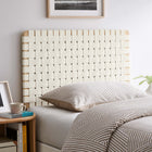 Modway - Sparta Tissage Cuir végane Tête de lit jumelée, Beige naturel-Ossature en bois