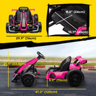 Aosom - Kart à batterie 24 V pour enfants avec siège réglable - Rose-La technologie de démarrage progressif en douceur assure une accélération confortable et sûre  