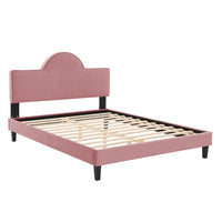 Modway - Soleil Performance Velvet Lit King, Rose poussiéreuse-Lit King