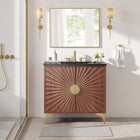 Modway - Daylight 36" Vanette de salle de bain - Noyer noir-Bassin d’évier en céramique