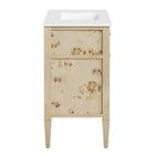 Modway - Elysian 36" Vanette de salle de bain - Burl blanc-Construction en bois de manguier