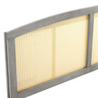Modway - Halcyon Canne Tête de lit Queen, Gris-Construction en échouc et rotin