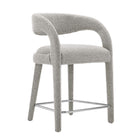 Modway - Pinnacle Boucle Tapis Tabouret de comptoir - Taupe Silver - Ensemble de 2-Assemblée requise
