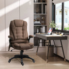 Vinsetto - Chaise de bureau de massage avec vibrations 6 points - brun-Télécommande filaire incluse, avec poche latérale de rangement