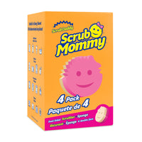 Scrub Daddy - Scrub Mommy - Rose - Pacquet de 4-Quatre éponges de nettoyage Scrub Mommy à double face, chacune avec un côté d’épurateur rugueux pour les saletés tenaces et un côté doux et absorbant pour un nettoyage en douceur