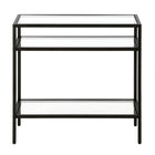Hudson&Canal - Table d'appoint rectangulaire Sivil 61 cm (24 po) - Bronze noirci-Comprend un plateau et des étagères en verre trempé