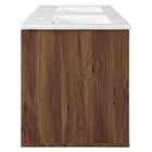 Modway - Transmit 48" Vanité de salle de bain murale - Blanc noyer-Portes à fermeture douce