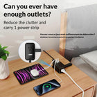 Uncaged Ergonomics - Chargeur de voyage ergonomique sans cage - 4 AC - 2 USB - 1 USB-C - Noir-1 port USB-C.