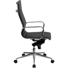 Nicer Interior - chaise de bureau à dossier haut de style groupe nervuré - noir-Le mécanisme d’inclinaison par genou permet de verrouiller la chaise en position inclinée.  