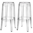 Modway - Casper Tabouret de bar sans dossier - Clair - Ensemble de 2-Construction acrylique transparente