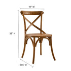 Modway - Gear Fauteuil d’appoint de salle à manger - Noyer-Construction en bois d’orme