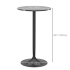 HOMCOM - Table de bar ronde haute 40 po - noir-Base large et ronde, fabriquée en acier avec revêtement en poudre pour plus de solidité 