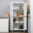 HOMCOM - Garde-manger de cuisine autoportant 72 po et buffet - blanc-Poignées en métal faciles à saisir pour une ouverture et une fermeture simples 