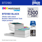 Brother - TD180BKS Bouteille d’encre noire authentique à haut rendement-Imprimez en toute confiance. Les bouteilles d’encre noire à haut rendement BTD180BKS authentiques de Brother offrent des résultats fiables et constants