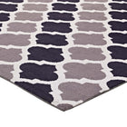 Modway - Lida Treillis marocain Tapis de comédie 8 pi l x 10 pi L - Charbon de bois et noir-Dessous du tissu de jute adhéré