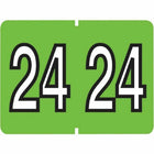 Pendaflex - Étiquette annuel 2024 - Vert pâle - Paquet de 500-Présente des chiffres blancs nets sur un fond vert pâle, assurant une visibilité claire et une identification rapide.