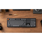 Keychron - Clavier mécanique sans fil K10 Max à LED blanches - Échangeable à chaud - Interrupteur marron - Disposition pleine taille - Noir-Dimensions totales : 5.34 po L x 17.39 po W x 2.3 po H
