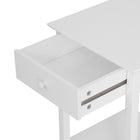 HOMCOM - Table de nuit moderne 15,4 po - blanc-Les panneaux latéraux sont décorés de lignes verticales 