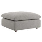 Modway - Commix Boucle rempli de duvet et trop rempli Tissu Ottoman - Gris clair-Ottoman moderne contemporain