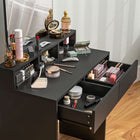 HOMCOM - Coiffeuse avec miroir - 29,5 po L x 15 po l x 53,1 po H - noir-Matériaux : Panneau de particules, Verre 