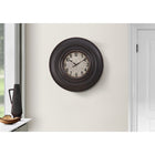 Monarch Specialties - Horloge - 20 po Rond - Horloge Murale - Brun Antique - Transitionnel-Il est doté d'un mouvement à quartz fiable et d'un mécanisme anti-cliquetis pour les environnements paisibles