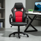 HOMCOM - Chaise de bureau style voiture de course - rouge-Base robuste à 5 branches avec vérin à gaz, supporte jusqu’à 264 lb (120 kg)